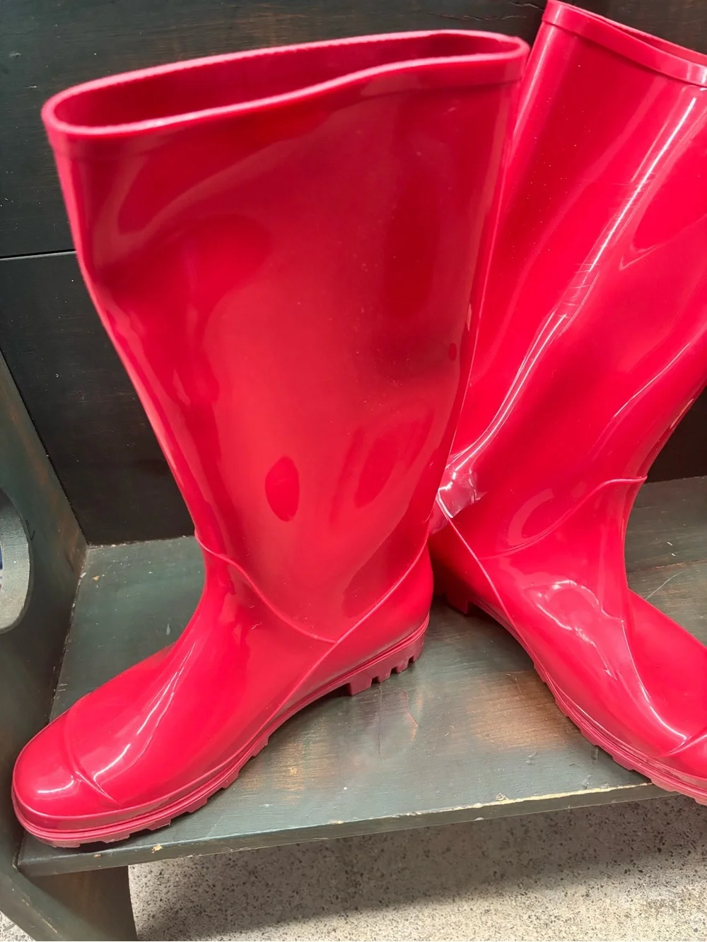 Women's Red Waterproof Rain Boots